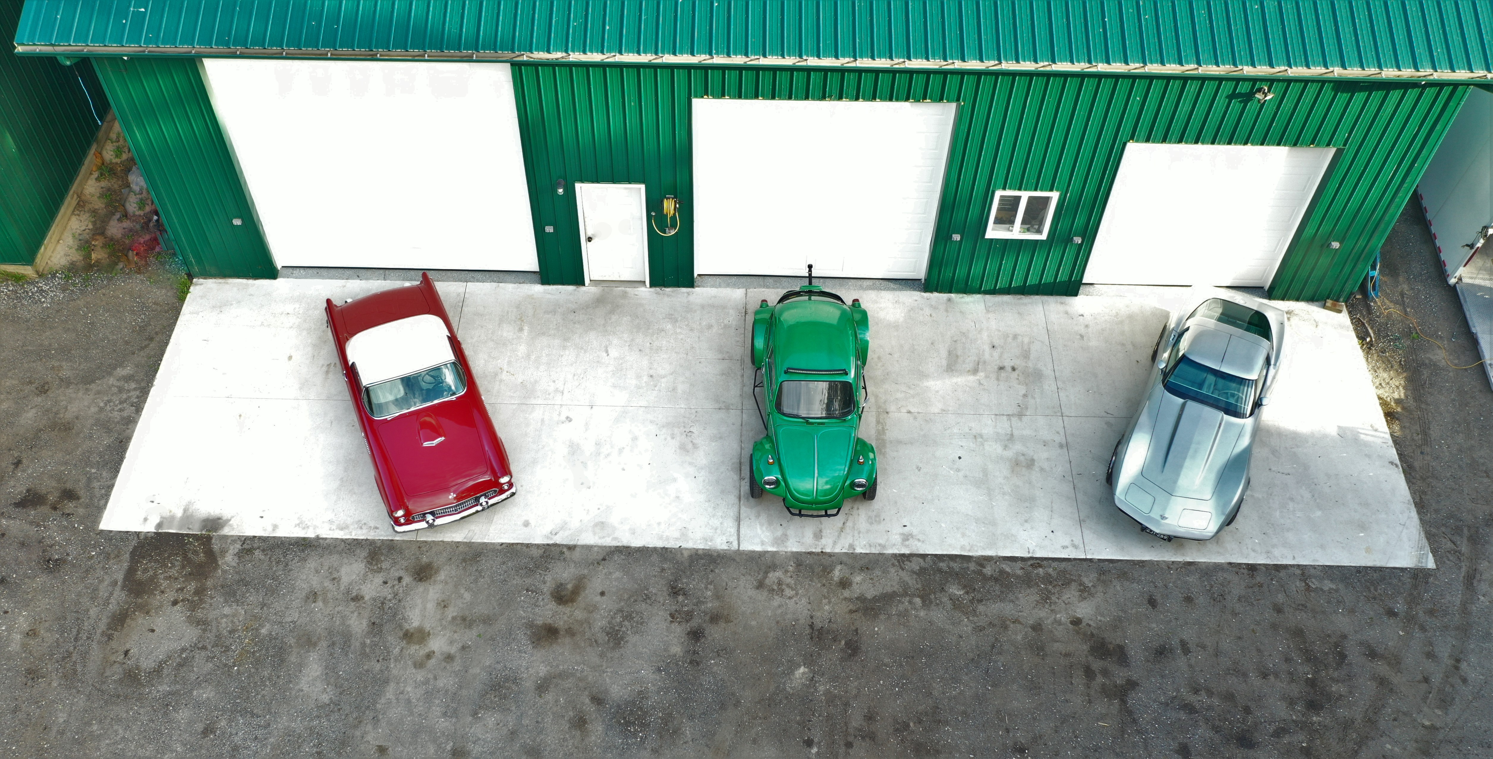 Aerial view of Boris Enterprises auto repair shop on Whitfield Rd in East Jordan, MI